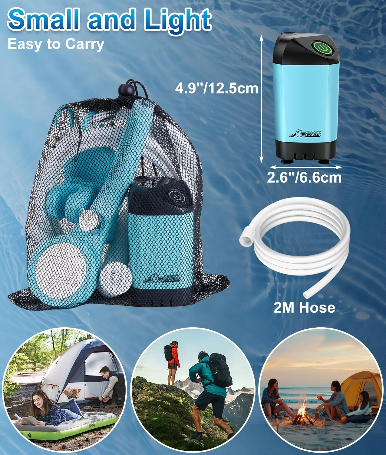 Portable Shower for Camping, Outdoor Electric Shower Rechargeable Pump with Intelligent Digital Display, Camping Shower Head Nozzle for Camping, Hiking, Traveling, Washing